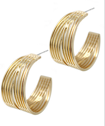 Small Gold Double Chunky Hoops