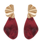 Wavy Burgundy Acrylic Earrings