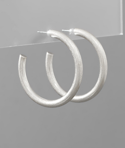 Small Silver Double Chunky Hoops