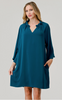 Teal Bell Sleeve Shift Dress