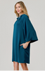 Teal Bell Sleeve Shift Dress