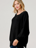 Black Reverse Seam Pullover Sweater