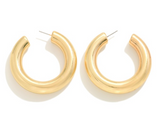 Large Worn Gold Chunky Hoops