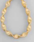 Gold twisted omega necklace