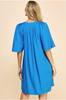 Royal Blue Pleated Tunic Dress