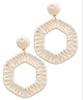Ivory Wrapped Hexagon Earrings