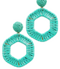 Turquoise Raffia Earrings