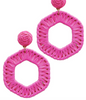 PInk Raffia Earrings