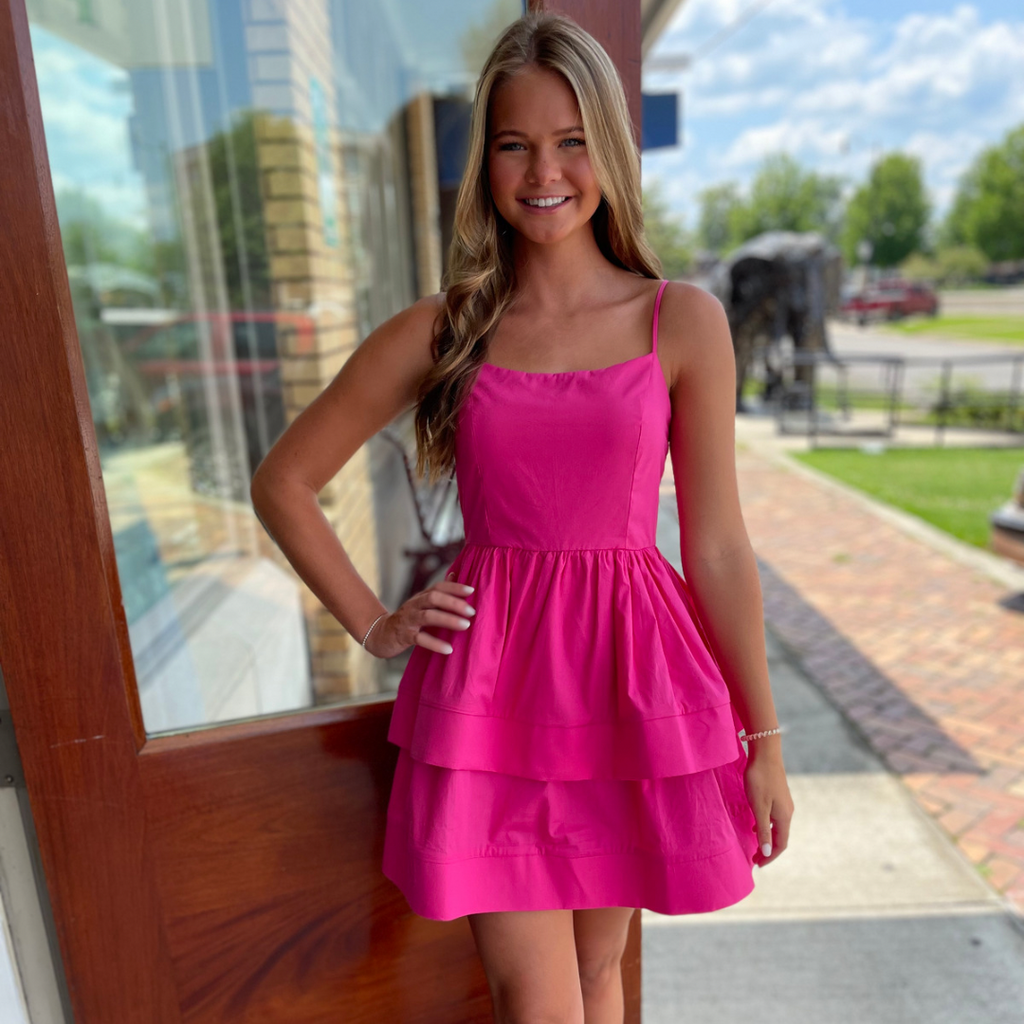 Hot pink layered Dress