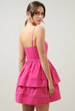 Hot pink layered Dress